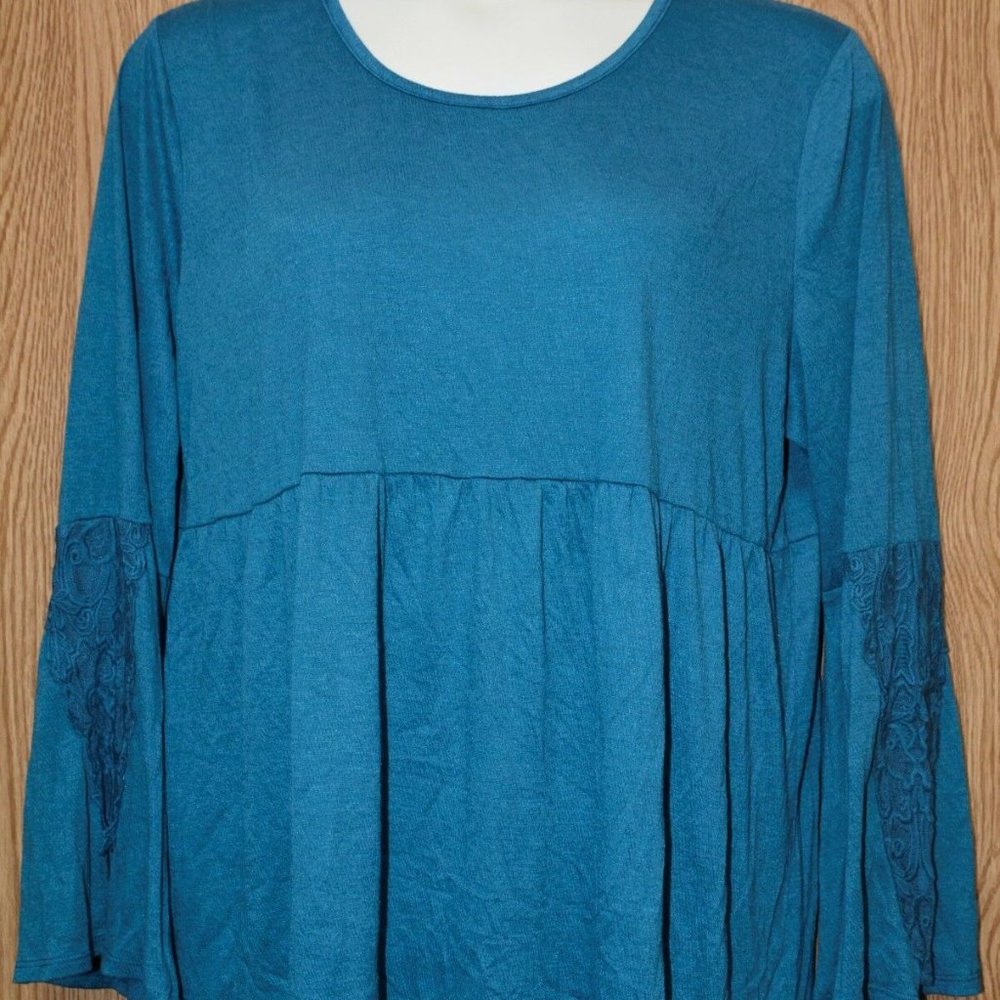 Style & Co Lace-Trim Babydoll Top - Picture 5 of 7